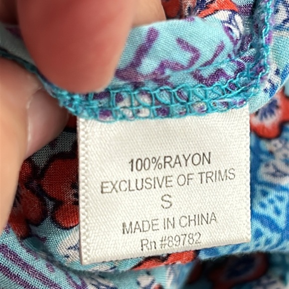 Josie Natori Rayon Colorful Floral Asian Attached Belt Kimono Robe - Size Small - Picture 11 of 11